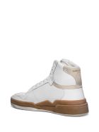 Saint Laurent Sl24 Mid-top Sneakers In Leather And Suede Saint Laurent Sl24 Mid-top Sneakers In Leather And Suede - White