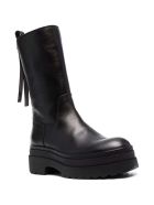 RED Valentino Black Leather Ankle Boots With Bow RED Valentino Black Leather Ankle Boots With Bow - Black