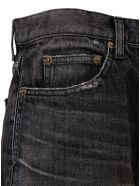 Saint Laurent Black Denim Fringed Bermuda Shorts Saint Laurent Black Denim Fringed Bermuda Shorts - Black