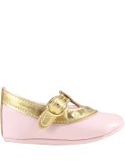 Blumarine Multicolor Ballerina Flats For Baby Girl With Studs Blumarine Multicolor Ballerina Flats For Baby Girl With Studs - Multicolor