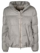 Brunello Cucinelli Bead Embellished Padded Jacket Brunello Cucinelli Bead Embellished Padded Jacket - Grey