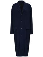 Balenciaga Oversize Long Coat In Blue Nylon Balenciaga Oversize Long Coat In Blue Nylon - Blu