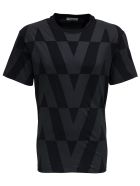 Valentino Macro Optical Black Jersey T-shirt Valentino Macro Optical Black Jersey T-shirt - Black
