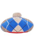 Burberry Argyle Wool And Cashmere Basque With Rhombus Motif Burberry Argyle Wool And Cashmere Basque With Rhombus Motif - Blu