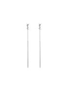 Saint Laurent Silver Brass Earrings With Logo Saint Laurent Silver Brass Earrings With Logo - SILVER