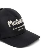 Alexander McQueen Black Hat With Graffiti Logo Alexander McQueen Black Hat With Graffiti Logo - Black