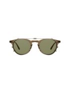 Garrett Leight 505/47 WINWARD CLIP 47 Sunglasses Garrett Leight 505/47 WINWARD CLIP 47 Sunglasses - Bs/grn Brushed Silver