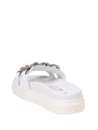 N ° 21 Leather Slides With Chain N.21 N ° 21 Leather Slides With Chain - White