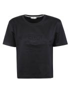 Fendi Embossed Logo Cropped T-shirt Fendi Embossed Logo Cropped T-shirt - Black