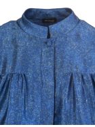 Fantasia Blue Metallic Belted Silk Gown Kiton Fantasia Blue Metallic Belted Silk Gown - Fantasia blue
