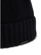 Saint Laurent Black Cashmere Hat With Logo Saint Laurent Black Cashmere Hat With Logo - Black