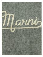 Marni Hazelnut Crewneck Sweater With Embroidered Logo Marni Hazelnut Crewneck Sweater With Embroidered Logo - Grey