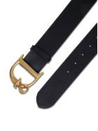 Dsquared2 Black Leather Belt With Logo Buckle Dsquared2 Black Leather Belt With Logo Buckle - Black