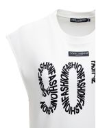 Dolce & Gabbana White Cotton T-shirt With 90's Front Print Dolce & Gabbana White Cotton T-shirt With 90's Front Print - White