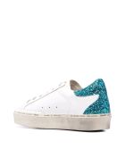 Golden Goose Hi Star Leather Upper Suede Star Glitter Heel And Spur Golden Goose Hi Star Leather Upper Suede Star Glitter Heel And Spur - White Brown Atomic Blue