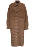 Nanushka Cruza Check Wool And Silk Long Coat Nanushka Cruza Check Wool And Silk Long Coat - Brown