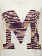 M Missoni White Wool Blend Sweater With Logo - White