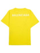 Balenciaga Yellow Cotton T-shirt With Logo Print Balenciaga Yellow Cotton T-shirt With Logo Print - Yellow