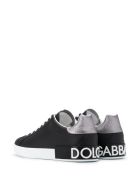 Dolce & Gabbana Portofino Leather Sneaker With Logo Dolce & Gabbana Portofino Leather Sneaker With Logo - Black