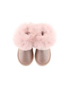 Monnalisa Pink Glitter Boots With Back Bow Detail Monnalisa Pink Glitter Boots With Back Bow Detail - Pink