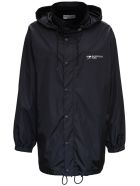 Balenciaga Black Raincoat With Logo Print Balenciaga Black Raincoat With Logo Print - Black