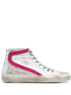 Woman White And Fuchsia Slide Sneakers Golden Goose Woman White And Fuchsia Slide Sneakers