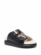 Leather And Shearling Black Sandals Alexander McQueen Leather And Shearling Black Sandals - Nero