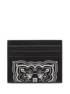 Givenchy Black And White Leather Card Holder With Bandana Print Givenchy Black And White Leather Card Holder With Bandana Print - Black