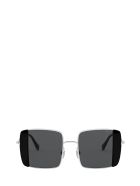 Miu Miu Miu Miu Mu 56vs Silver / Black Sunglasses Miu Miu Miu Miu Mu 56vs Silver / Black Sunglasses - SILVER / BLACK