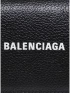 Balenciaga Black Hammered Leather Wallet With Logo Balenciaga Black Hammered Leather Wallet With Logo - Black