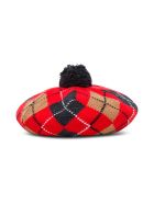 Burberry Argyle Wool And Cashmere Basque With Rhombus Motif Burberry Argyle Wool And Cashmere Basque With Rhombus Motif - Red