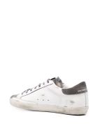 Man White And Grey Super-star Sneakers With Python Printed Star Golden Goose Man White And Grey Super-star Sneakers With Python Printed Star