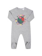 Rykiel Enfant Grey Babygrow For Baby Girl With World Rykiel Enfant Grey Babygrow For Baby Girl With World - Grey