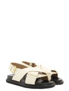 Marni Criss-cross Fussbett Calfskin Sandal Marni Criss-cross Fussbett Calfskin Sandal - White
