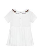 Gucci White Dress With Bow And Multicolor Details Gucci White Dress With Bow And Multicolor Details - Bianco