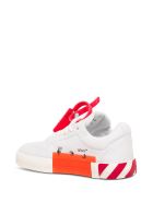 Off-White Low Vulcanized White And Red Fabric Sneakers Off-White Low Vulcanized White And Red Fabric Sneakers - White