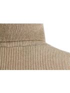 Brunello Cucinelli English Rib Cashmere Turtleneck Sweater With Monili On The Back Brunello Cucinelli English Rib Cashmere Turtleneck Sweater With Monili On The Back - Tobacco