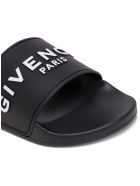Givenchy Black Rubber Slide Sandals With Logo Givenchy Black Rubber Slide Sandals With Logo - Black