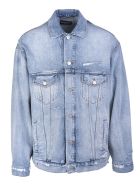 Unisex Light Blue Large Fit Barcode Jacket Balenciaga Unisex Light Blue Large Fit Barcode Jacket - Clear light blue