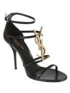 Logo Plaque Sandals Saint Laurent Logo Plaque Sandals - Black