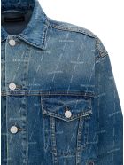 Balenciaga Denim Jacket With Allover Logo Balenciaga Denim Jacket With Allover Logo - Blu