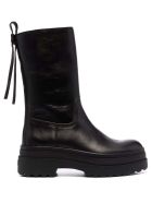 RED Valentino Black Leather Ankle Boots With Bow RED Valentino Black Leather Ankle Boots With Bow - Black