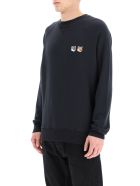 Maison Kitsuné Sweatshirt Neon Logo Maison Kitsuné Sweatshirt Neon Logo - Grigio
