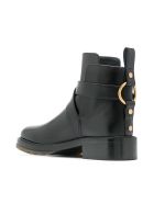Chloé Bootie Brushed Shiny Calf Chloé Bootie Brushed Shiny Calf - Black