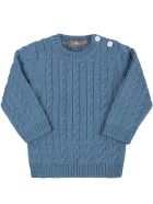 Little Bear Light Blue Sweater For Baby Boy Little Bear Light Blue Sweater For Baby Boy - Light Blue
