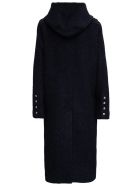 Rick Owens Long Coat In Wool Blend Rick Owens Long Coat In Wool Blend - Black