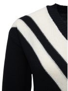 Mauro Grifoni Bicolor Wool V-neck Sweater Mauro Grifoni Bicolor Wool V-neck Sweater - Black