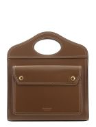 Burberry Mini Pocket Bag In Leather With Stitching Burberry Mini Pocket Bag In Leather With Stitching - Brown