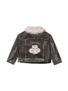 Monnalisa Black Denim Jacket Monnalisa Black Denim Jacket - Nero