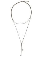 Alexander Mcqueen Double Wrap Skull Necklace Alexander McQueen Double Wrap Skull Necklace - Silver